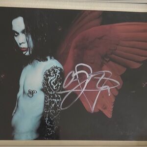 Autographed Ville Valo of HIM Art Photograph with Red Wings